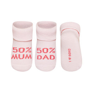 Chaussettes bébé SOXO roses avec inscriptions cadeaux