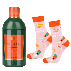 Chaussettes pour femmes SOXO GOOD STUFF drôles de Prosecco dans une bouteille cadeau
