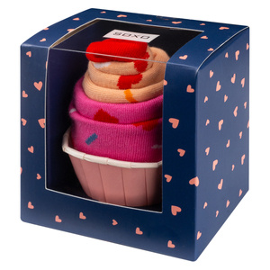 Chaussettes roses SOXO cupcake pour femmes - 2 paires