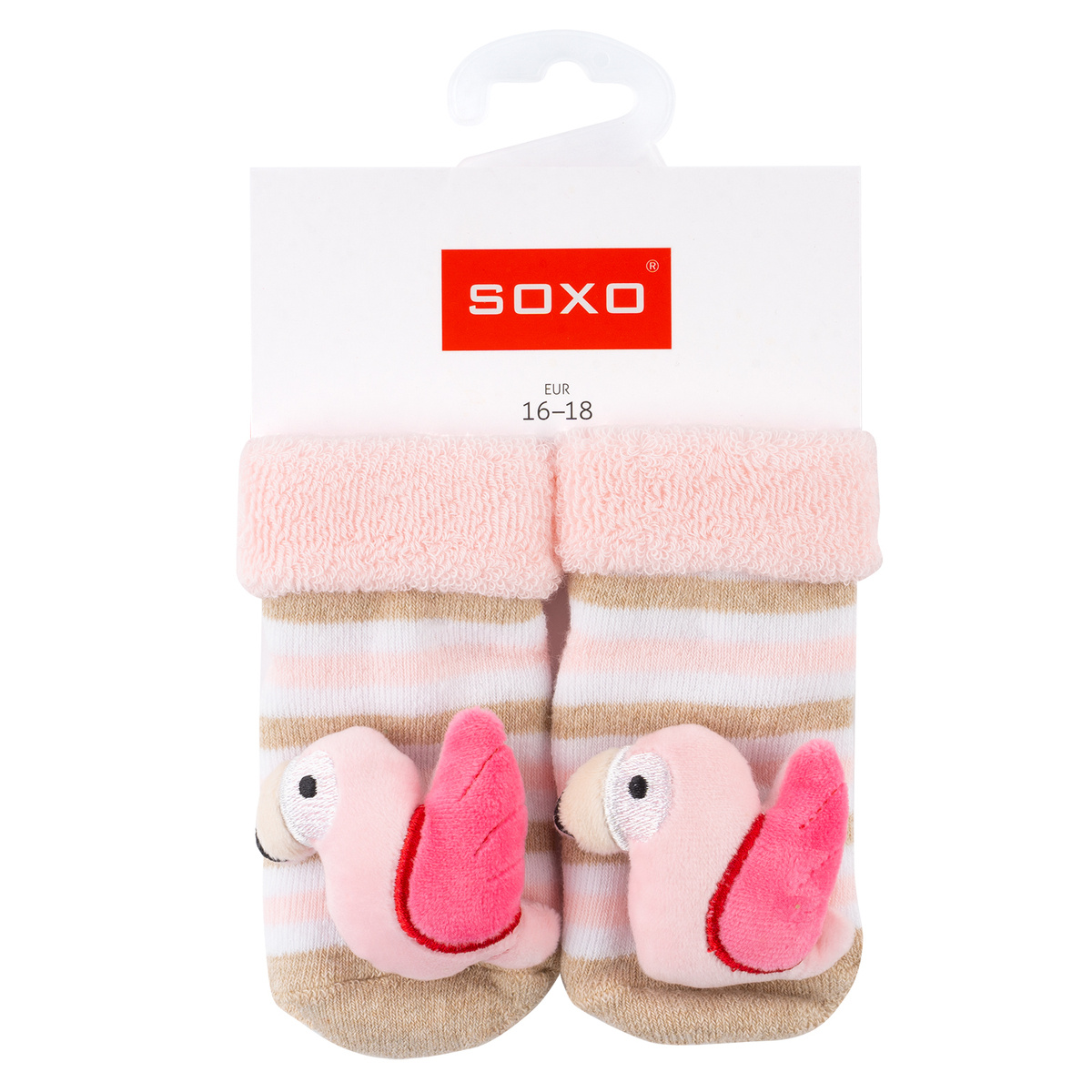 Lot de 3x chaussettes colorées SOXO pour bébé avec hochet - 16,99