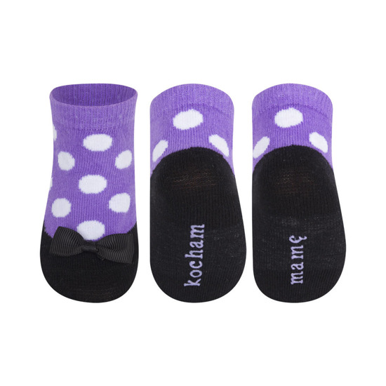 Ballerines chaussettes bébé violet SOXO avec inscription