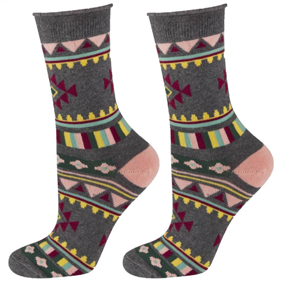 Chaussettes colorées SOXO pour femme aux motifs aztèques