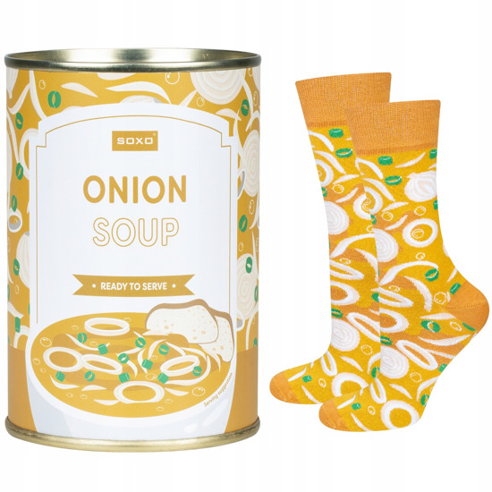 Chaussettes colorées pour hommes SOXO GOOD STUFF  onion soup en conserve