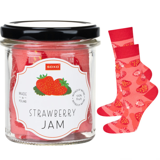 Chaussettes femme SOXO GOOD STUFF strawberry jam en pot