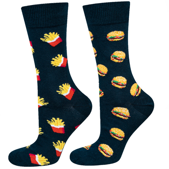 Chaussettes homme colorées SOXO GOOD STUFF hamburger dépareillé