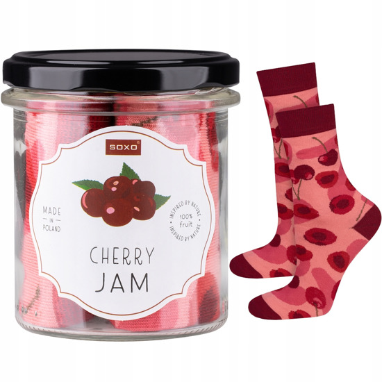 Chaussettes pour femmes SOXO GOOD STUFF cherry jam un pot