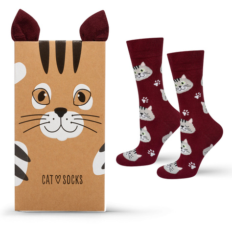 Chaussettes pour femmes | SOXO pour hommes | Chaton dans une boîte | idée cadeau amusante | Unisexe