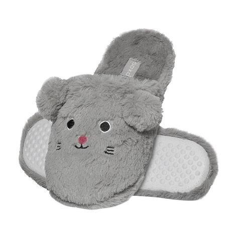 Chaussons SOXO des souris - gris à semelles dures
