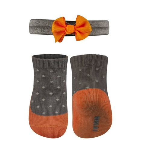 Ensemble chaussettes bébé gris SOXO avec bandeau
