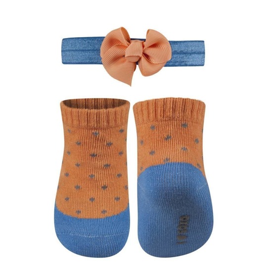 Ensemble de chaussettes orange bébé SOXO avec un bandeau