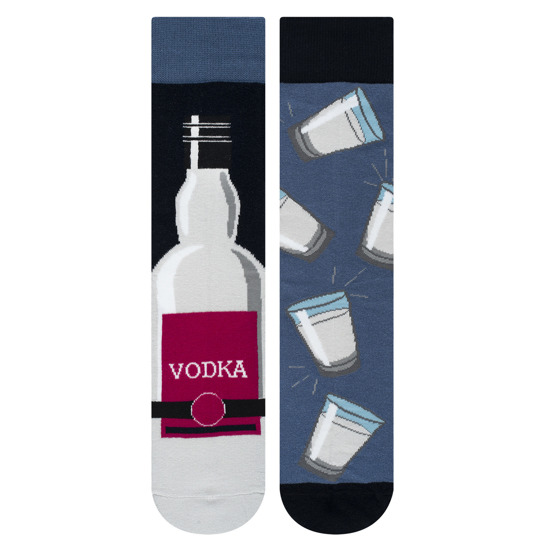 Lot de 2x chaussettes colorées pour hommes SOXO GOOD STUFF Vodka en bouteille et bière en canette coton amusant 