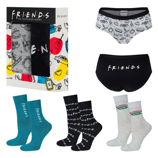 Lot de 2x culottes pour femmes SOXO Friends et 3x chaussettes pour femmes Friends | cadeau pour elle