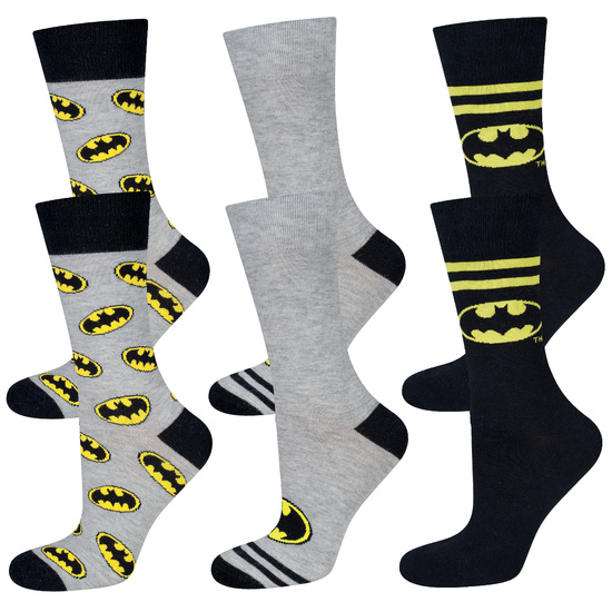 Lot de 3x Chaussettes homme | Batman DC Comics | pour un cadeau | couleurs