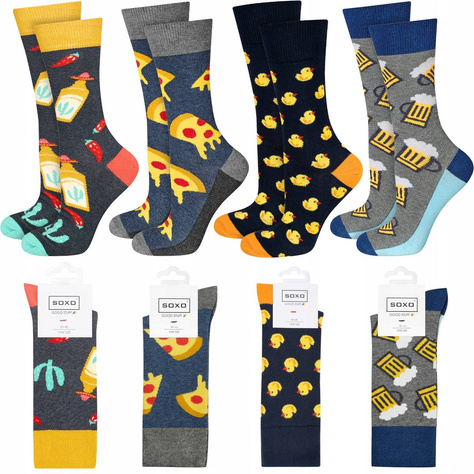 Lot de 4 chaussettes colorées pour homme SOXO GOOD STUFF cadeau