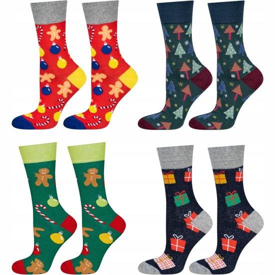 Lot de 4 chaussettes colorées pour hommes SOXO GOOD STUFF, un cadeau de Noël