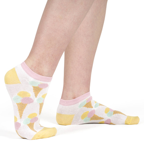 Lot de 4 paires de socquettes colorées SOXO pour femme | motifs amusants colorés