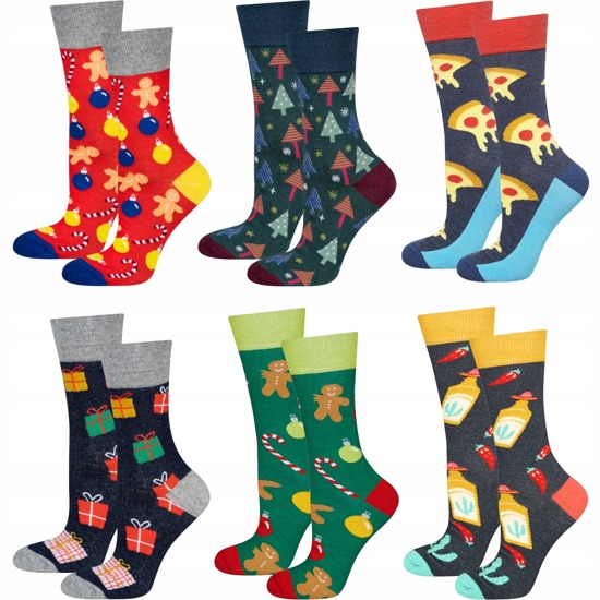 Lot de 6 chaussettes colorées pour hommes SOXO GOOD STUFF, un cadeau de Noël