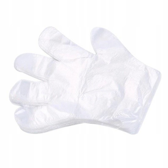 Protective HDPE gloves size 8-M foil strong 100 pieces, 8 microphones