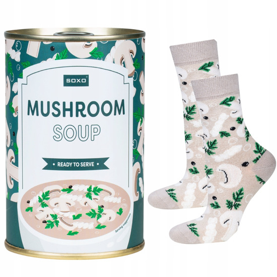 SOXO GOOD STUFF chaussettes mushroom soup au poulet pour femmes en boîte