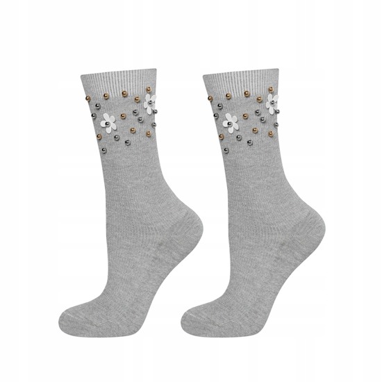 SOXO Women's socks with 'Pearls' white