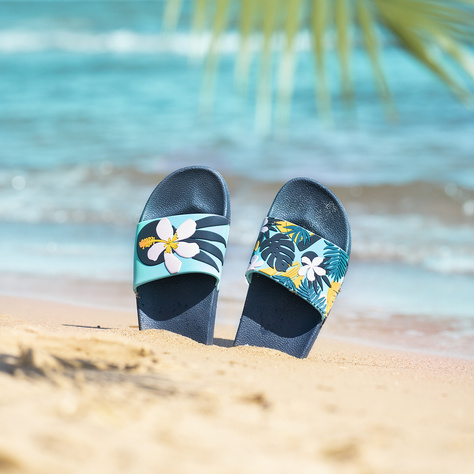Tongs Comfort de plage pour femme pour hommes SOXO dans les fleurs | Idéal pour des vacances à la plage et une piscine | En caoutchouc