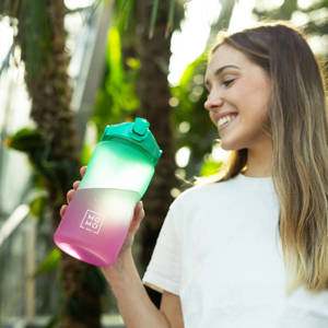 Bouteille d'eau 1,5L vert-rose | BPA free