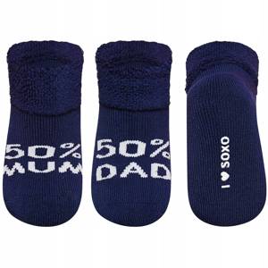 Chaussettes bébé SOXO bleu marine avec inscriptions