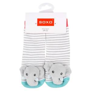 Chaussettes bébé colorées SOXO avec un hochet et une en ABS