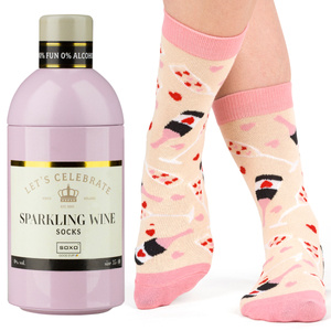 Chaussettes pour femmes SOXO GOOD STUFF drôles de Sparkling Wine dans une bouteille cadeau