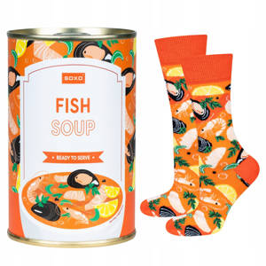 Chaussettes pour hommes | Soupe de poisson SOXO GOOD STUFF femme en conserve | coloré | en cadeau pour Lui | pour elle unisexe