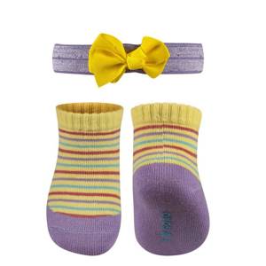 Ensemble bébé violet chaussettes SOXO avec bandeau