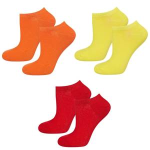 Footies femme SOXO rouge, orange, jaune - 3 pièces
