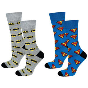 Lot de 2 chaussettes SOXO GOOD STUFF Batman Superman DC Comics