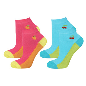 Lot de 2 paires de socquettes colorées SOXO pour femme fruit