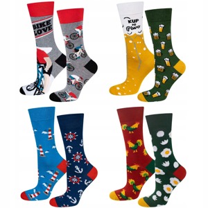 Lot de 4 chaussettes colorées pour hommes SOXO GOOD STUFF, en cadeau