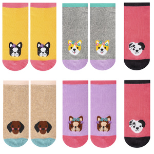Lot de 5x chiens de pieds colorés pour dames SOXO