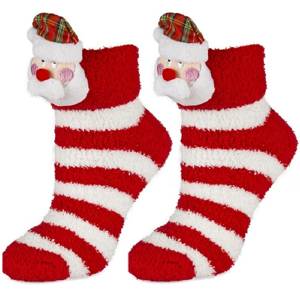 SOXO chaussettes pour femmes chenille - "Père Noël"