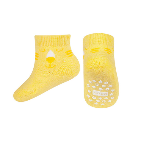 Chaussettes bébé jaunes SOXO smiley | douces pour bébé