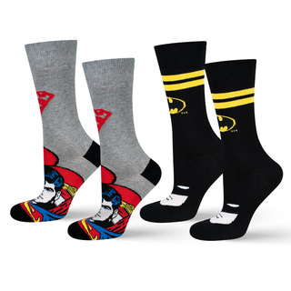Lot de 2 chaussettes colorées SOXO GOOD STUFF pour homme Batman et Superman DC Comics