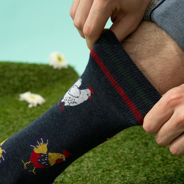 Chaussettes Colorées pour Hommes SOXO Œufs de la Campagne - 3 Paires