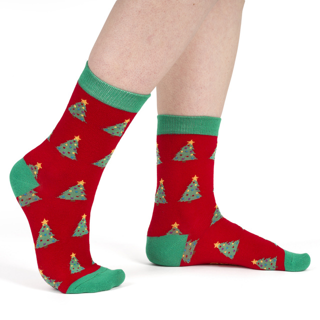 Set 4x chaussettes colorées pour femmes SOXO GOOD STUFF joyeux Noël cadeau chaussettes en coton