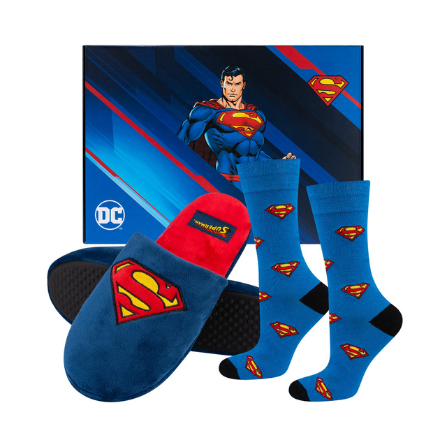 Lot de 1x Chaussettes colorées SOXO Superman et 1x Chaussons homme Superman