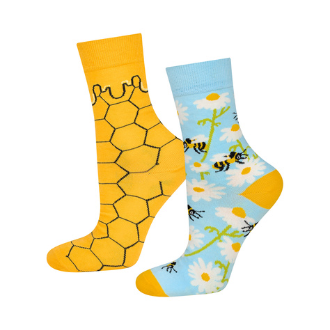 Chaussettes colorées SOXO GOOD STUFF pour femmes drôles de pur miel d'abeille dans un pot un cadeau pour elle