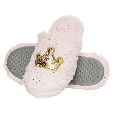 Chaussons roses SOXO pour femmes avec semelle dure TPR | couronne