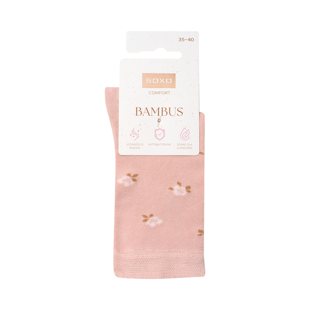 Chaussettes en Bambou à Motif Fleuri