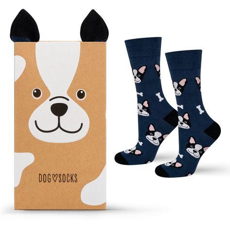 SOXO Chaussettes Femme Homme | Chien dans une boîte 