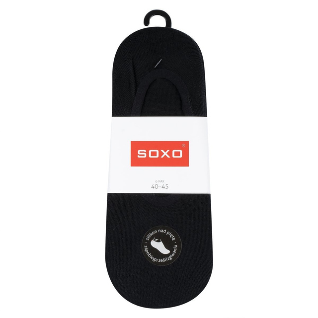 Lot de 6x chaussettes en coton siliconé noir pour hommes SOXO