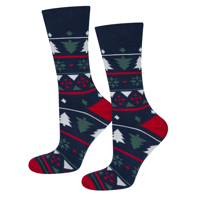Set 3x chaussettes colorées pour hommes SOXO GOOD STUFF joyeux Noël cadeau chaussettes en coton