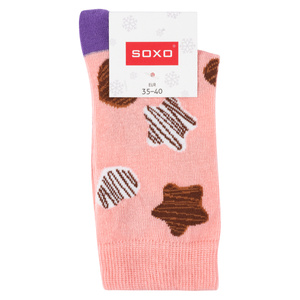 Chaussettes de pain d'épices SOXO pour femmes, en chocolat