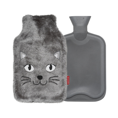 SOXO thermofor LARGE 1.8L grey heater in a furry plush cover PRESENT  